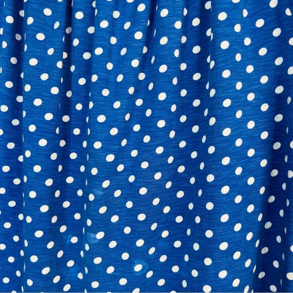 Talbots Boat Neck 3/4 Sleeve Polka Dot Knit Top Blue White Medium - Picture 8 of 10